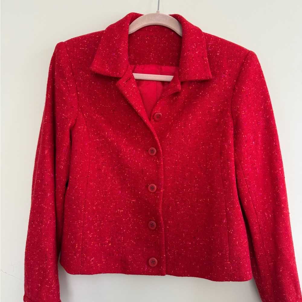 Vintage Red Tweed Jacket